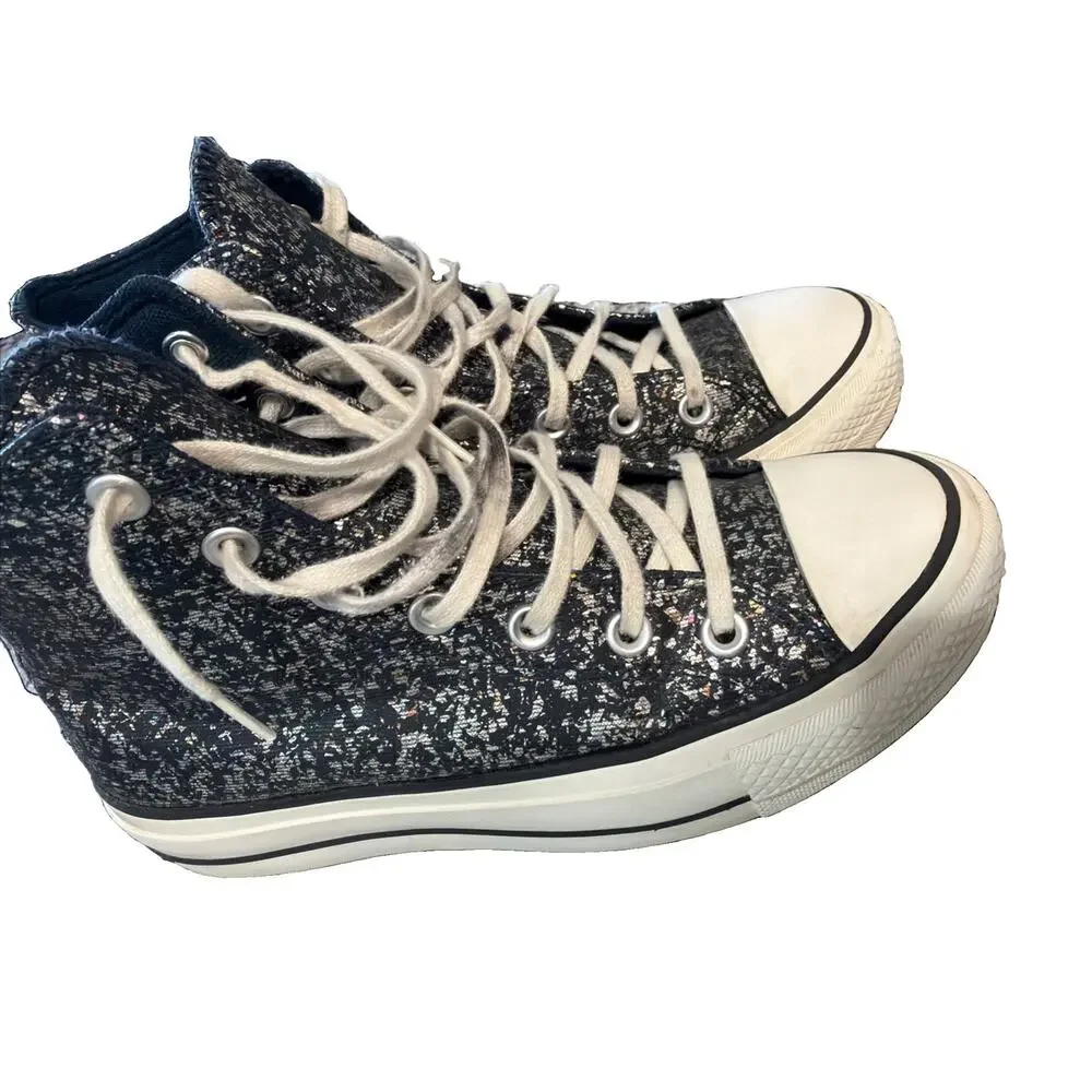 Converse Chuck Taylor All Star High Black Glitter Multi Women's Size 7